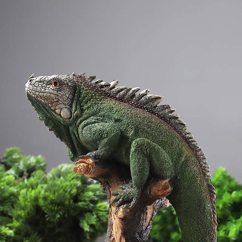 SHTWX 14 Inch Lizard Statue Resin Sculpture Decor Figurines for Home Decor Accents, Living Room Bedroom Office Decoration - Animal Sculptures Collection for Lizard Lovers - Image 3